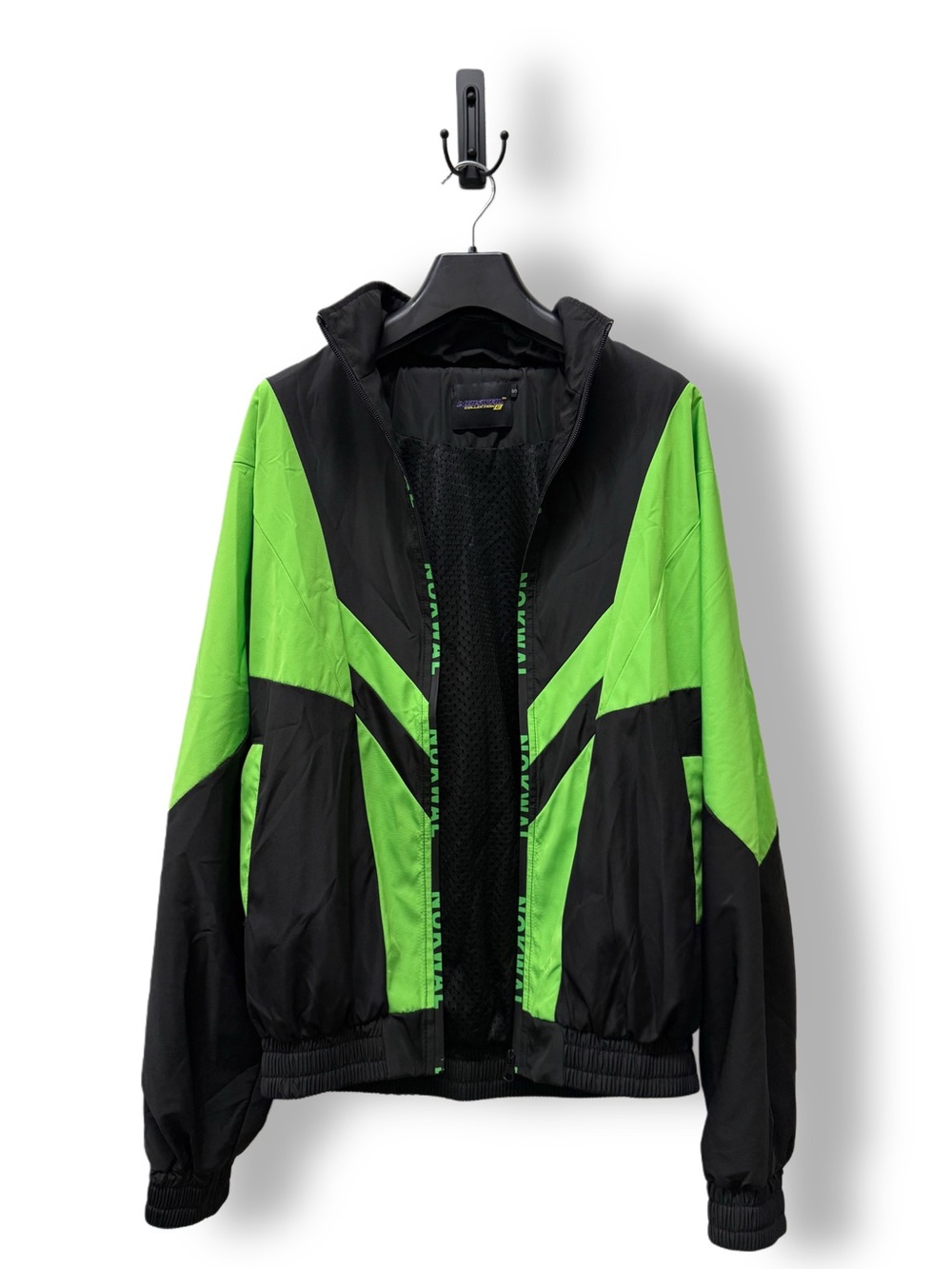NOKWAL Colorblock Windbreaker Jacket Black Green Zip Men's Size S